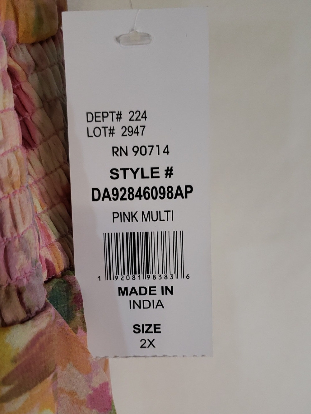 Sam and Jess Off-Shoulder Puff Sleeve Pastel Watercolor Floral Maxi Dress, 2X - Picture 7 of 11